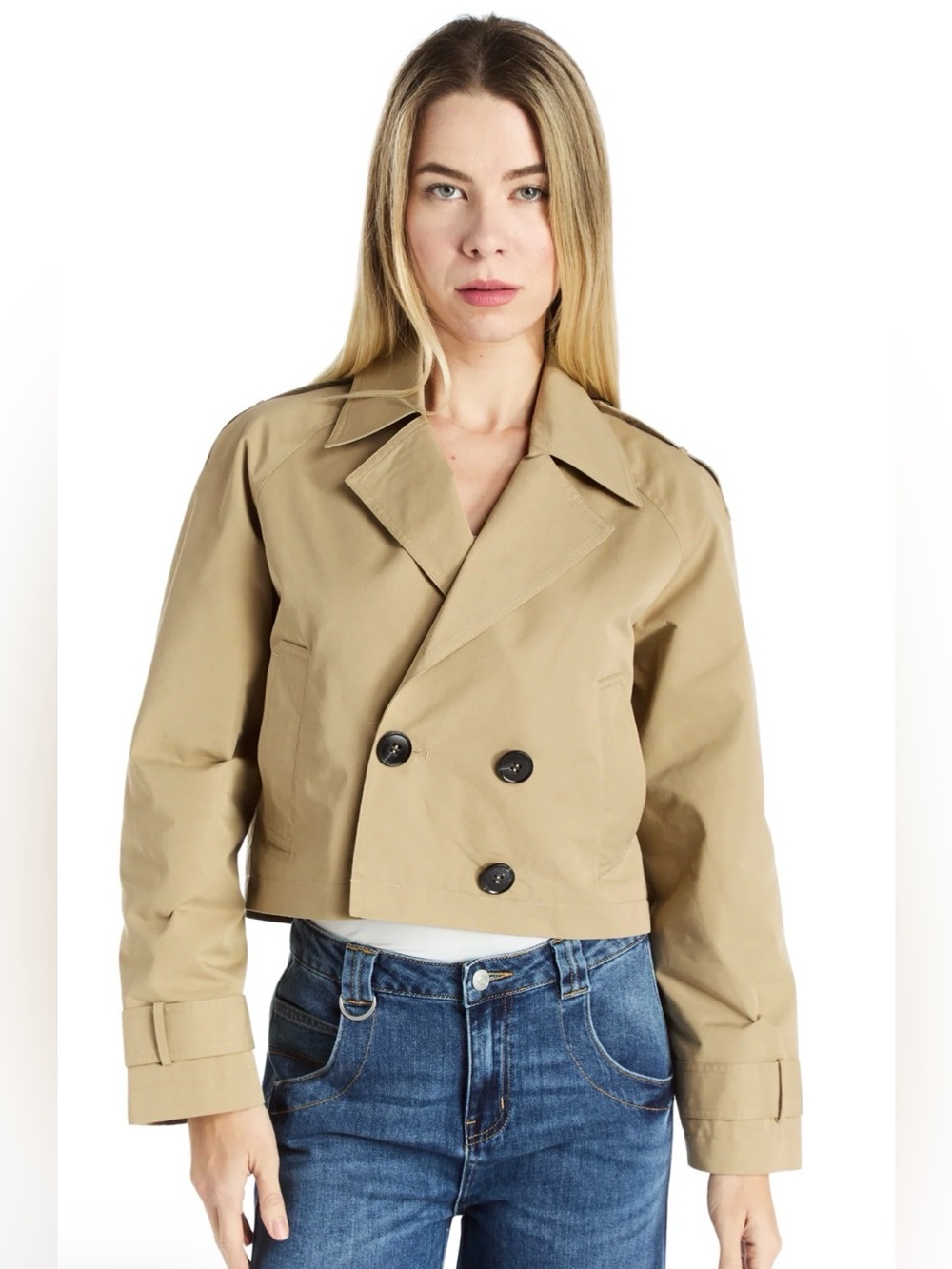 tractr Cropped Trench Coat